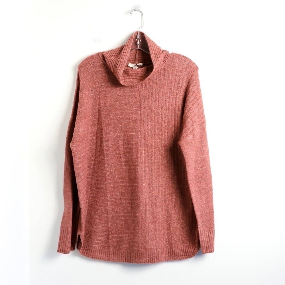 NWOT Como Vintage sweater longsleeve top oversized loose fit brick maroon red L